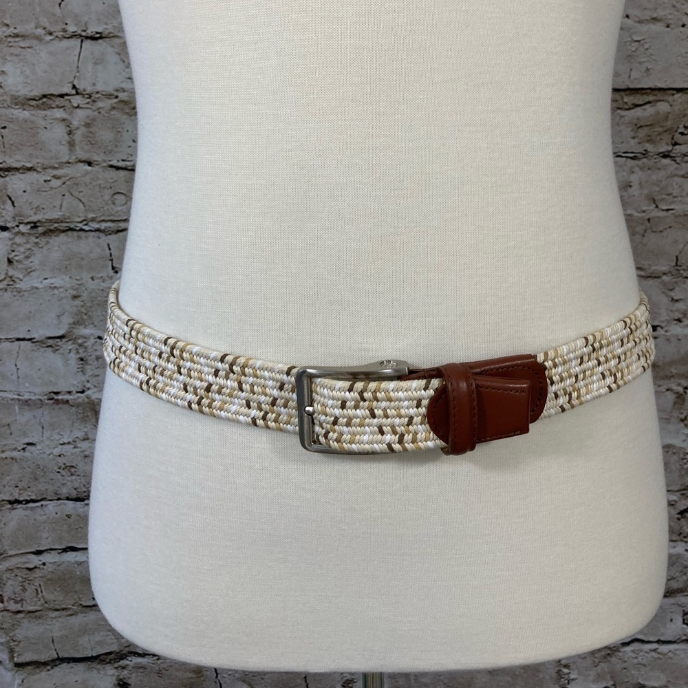 Stylish Brown and Cream Woven Belt